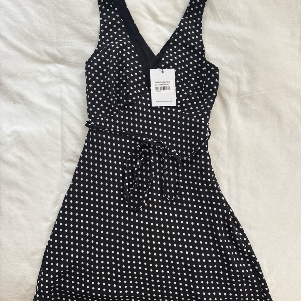 Princess Polly Nellie Mini Dress - Black Polka Dot